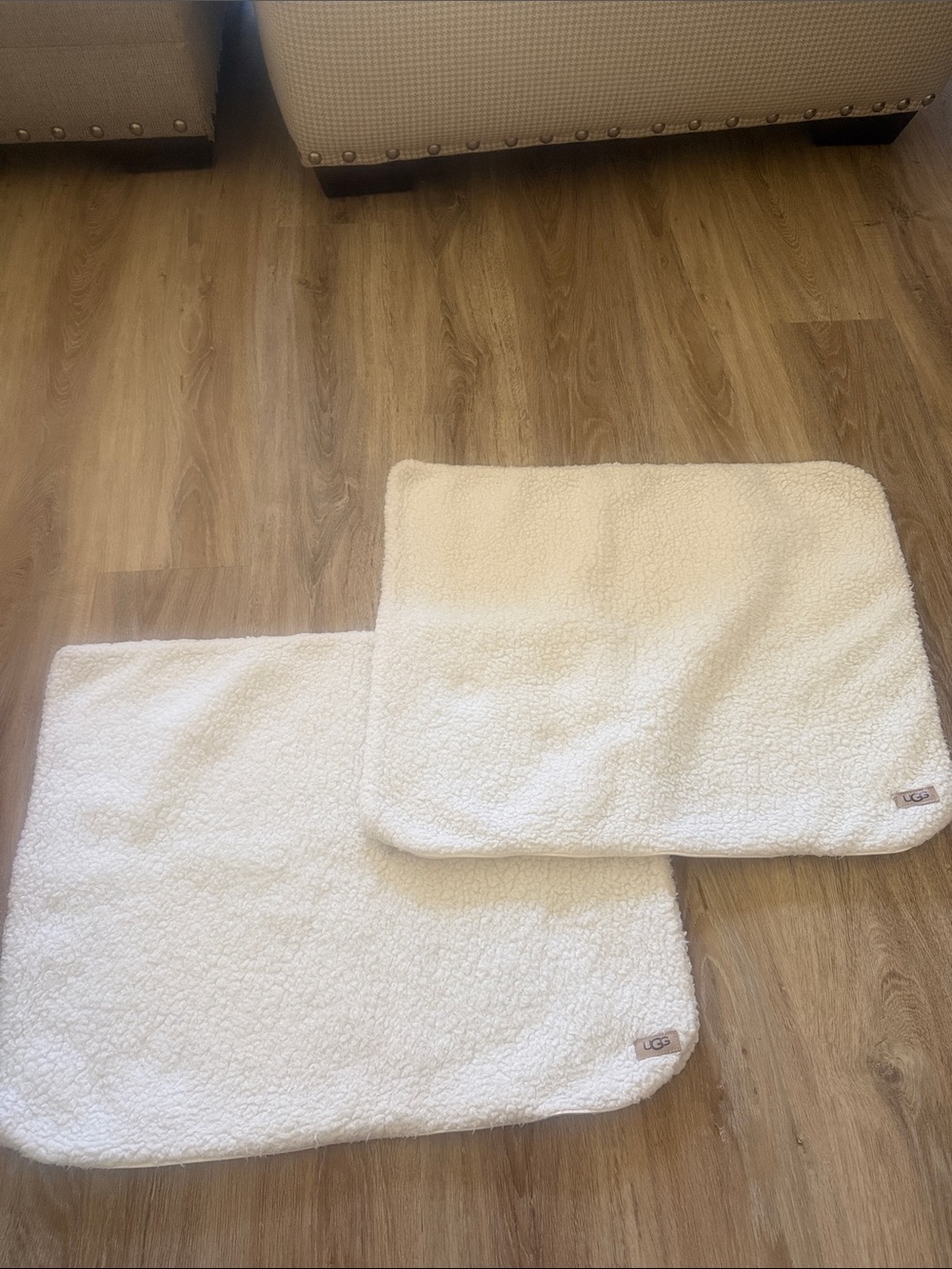 UGG Cream Sherpa pillow covers  (Pair)